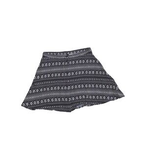 H&M Divided Gray & White Tribal Print Button Front Mini Skirt Sz 4